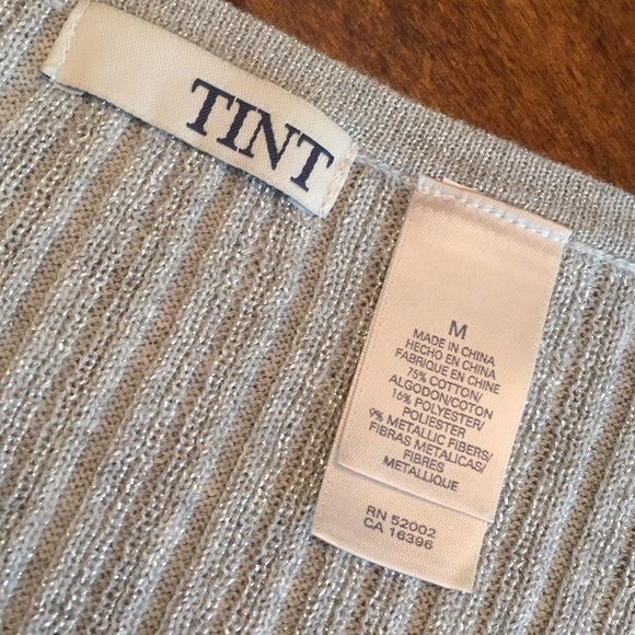 Tint gray metallic henley sweater medium - Picture 3 of 7